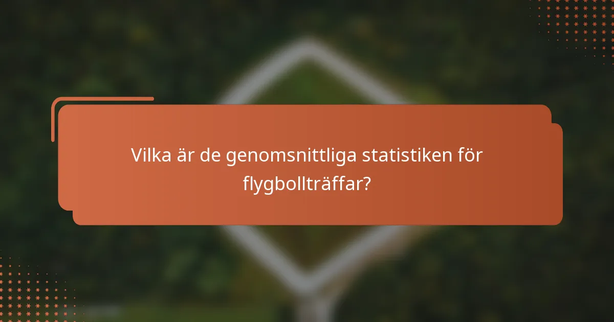 Vilka är de genomsnittliga statistiken för flygbollträffar?
